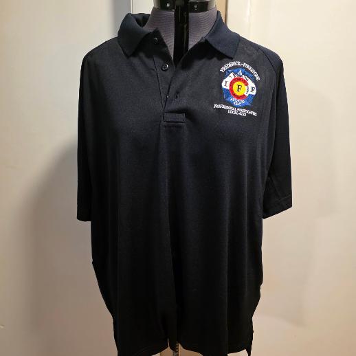 Completed IAFF Local 4123 polo with professional embroidered logo